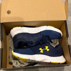 Under Armour Kids' Navy and Yellow Sneakers